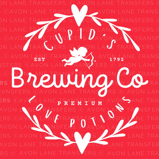 DTF Transfers, Ready to Press, T-shirt Transfers, Heat Transfer, Direct to Film, DTF Transfer| Valentine's Day | White Cupid's Brewing Co. |