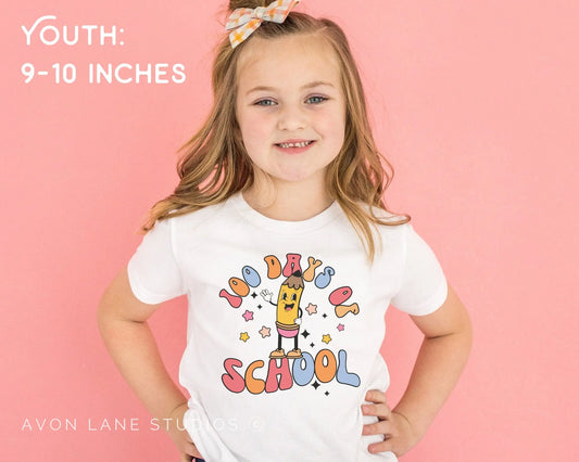 Happy 100th Day of School DTF Transfers, Ready to Press, T-shirt Transfers, Heat Transfer, Direct to Film, Smiley Face Pencil