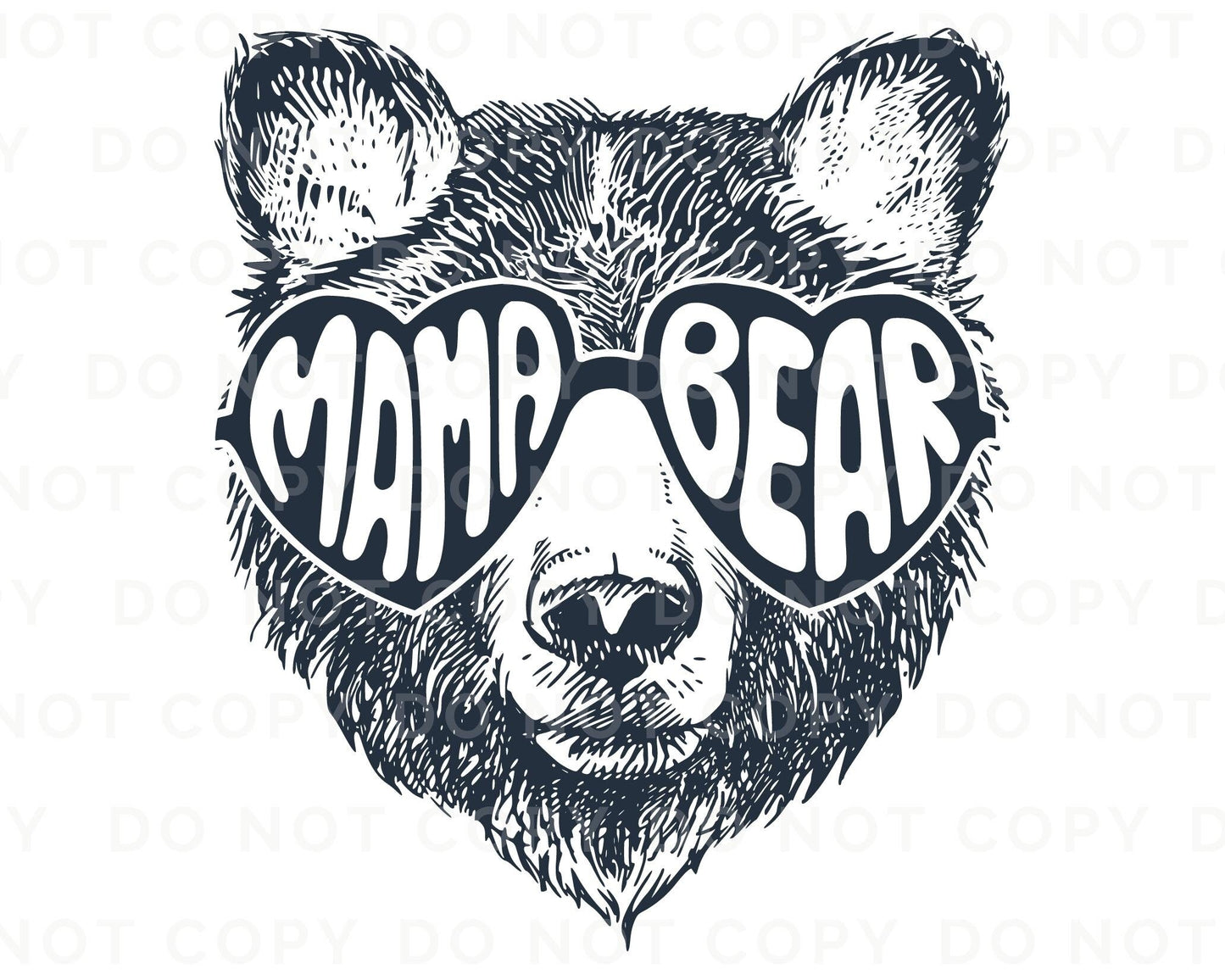 Mother's Day DTF Transfer Ready to Press, Direct to Film Heat Transfers, T-shirt Transfers, Mama Bear with Sunglasses dtf