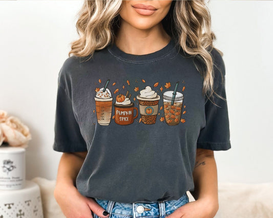 DTF Transfers, Ready to Press, T-shirt Transfers, Heat Transfer, Direct to Film, Fall, Autumn, Leave, Latte, Pumpkin Spice Coffee Lover