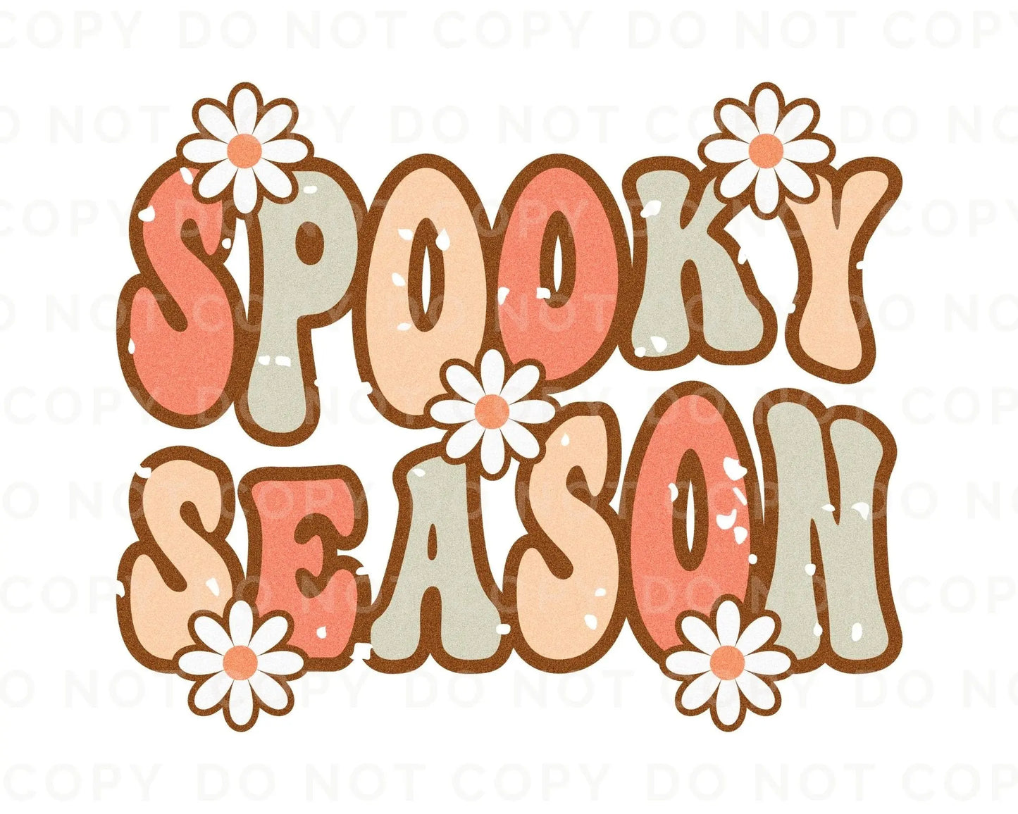 DTF Transfers, Ready to Press, T-shirt Transfers, Heat Transfer, Direct to Film, Fall Transfer, Halloween, Spooky Season Retro, Daisies