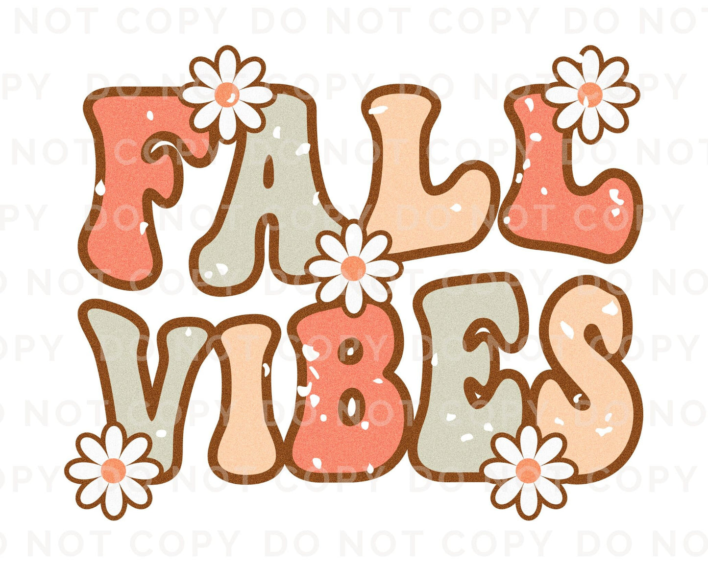 DTF Transfers, Ready to Press, T-shirt Transfers, Heat Transfer, Direct to Film, Custom Transfer, Halloween, Retro Fall Vibes with Daisies