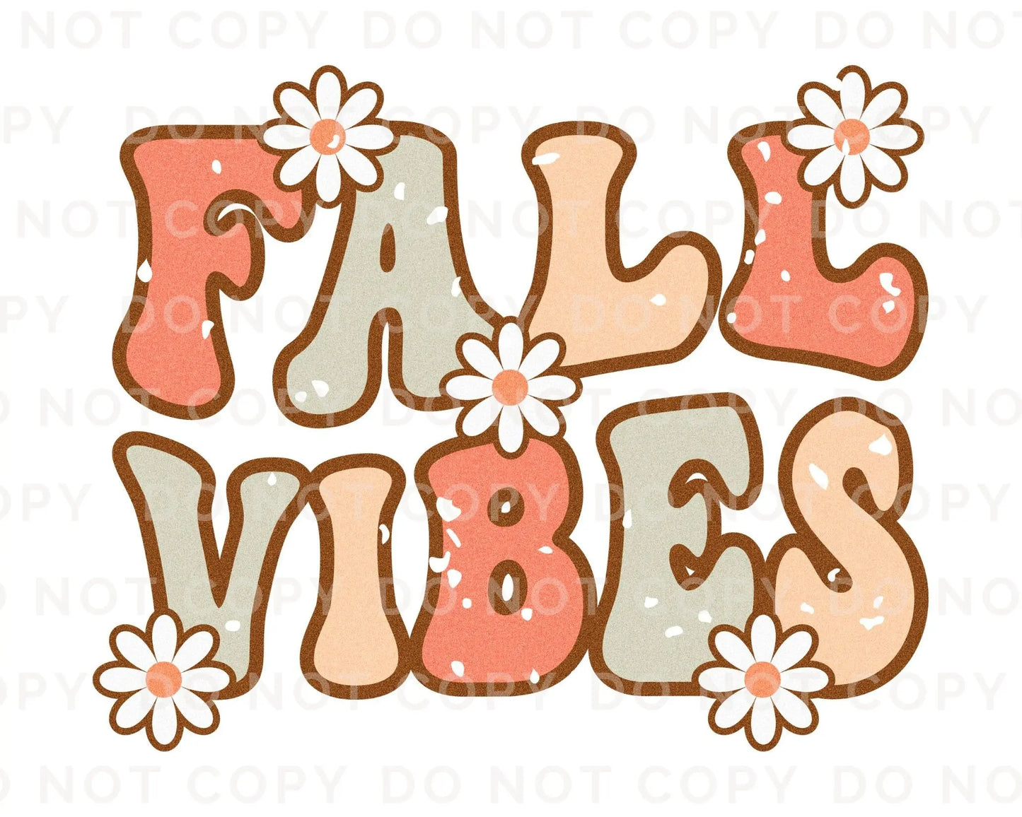 DTF Transfers, Ready to Press, T-shirt Transfers, Heat Transfer, Direct to Film, Custom Transfer, Halloween, Retro Fall Vibes with Daisies