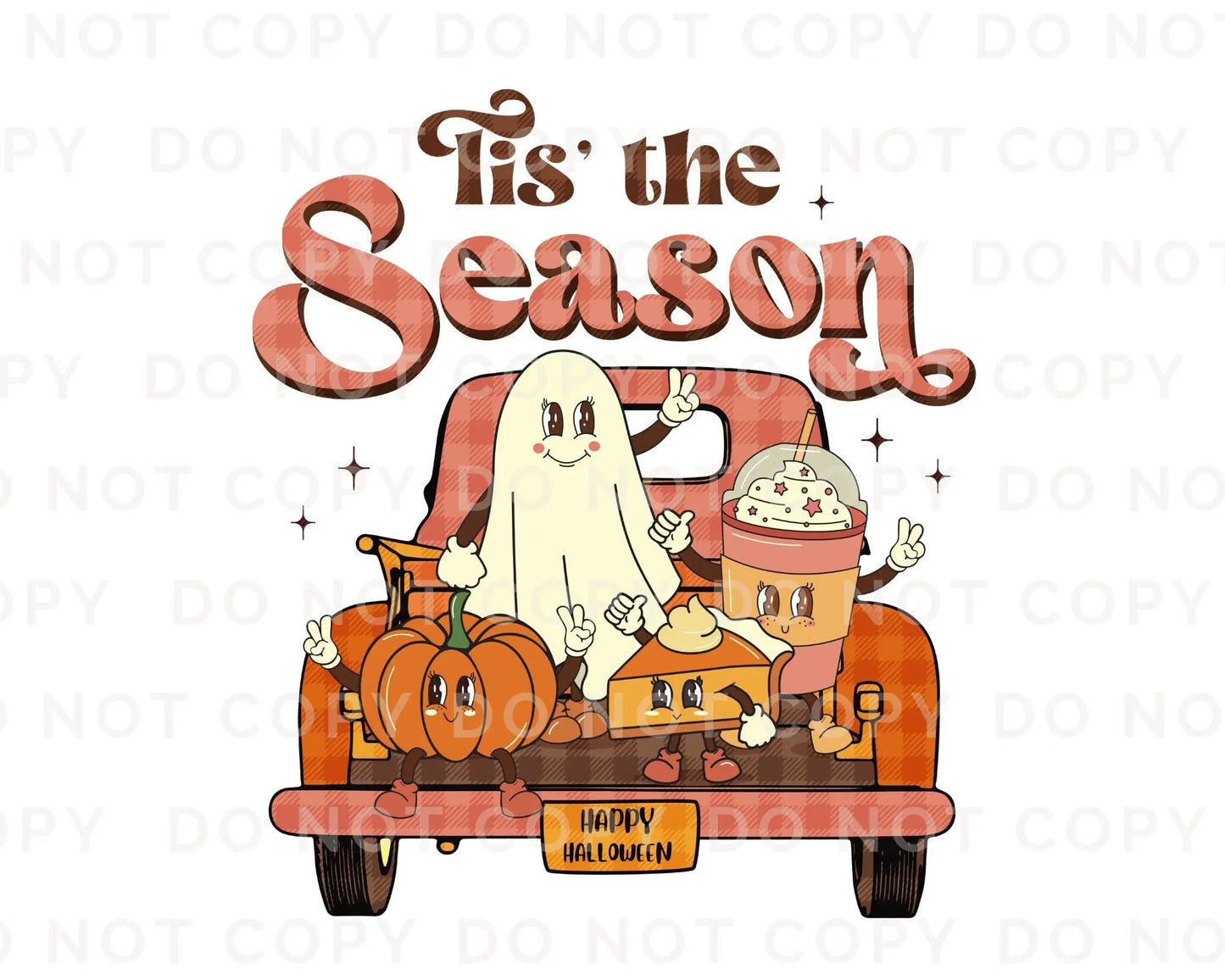 DTF Transfers, Ready to Press, T-shirt Transfers, Heat Transfer, Direct to Film, Custom Transfers, Halloween, Tis the Season Fall Truck