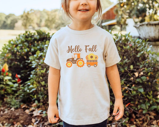 DTF Transfers, Ready to Press, T-shirt Transfers, Heat Transfer, Direct to Film, Custom Transfers, Autumn, Hello Fall Sunflower Tractor
