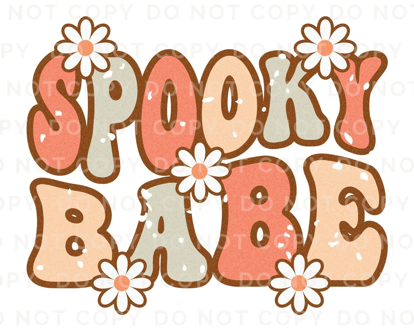 DTF Transfers, Ready to Press, T-shirt Transfers, Heat Transfer, Direct to Film, Custom Transfers, Halloween, Fall, Spooky Babe with Daisies