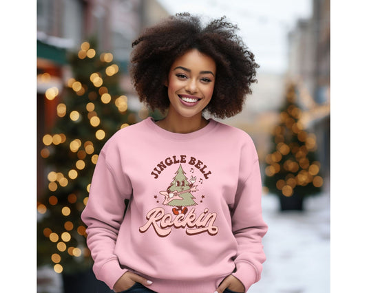 DTF Transfers, Ready to Press, Heat Transfer, Direct to Film, Custom Transfers, Pink, Christmas T-shirt Transfer, Jingle Bell Rockin