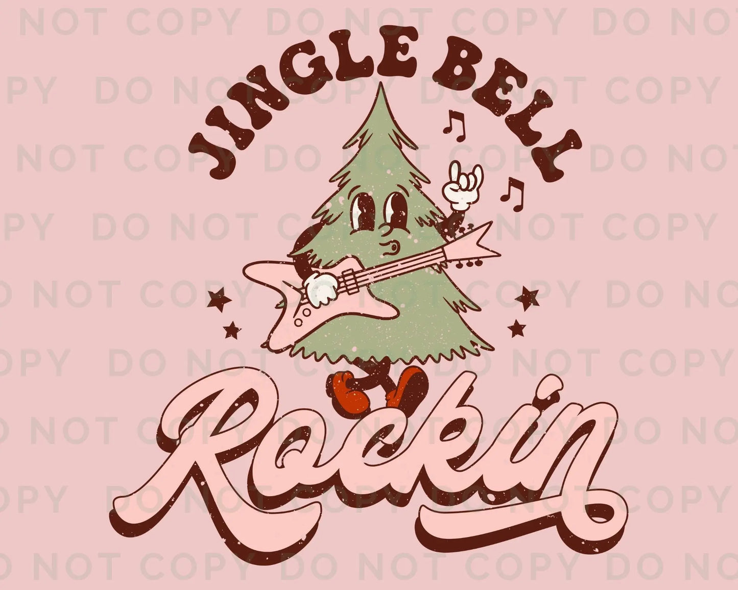 DTF Transfers, Ready to Press, Heat Transfer, Direct to Film, Custom Transfers, Pink, Christmas T-shirt Transfer, Jingle Bell Rockin