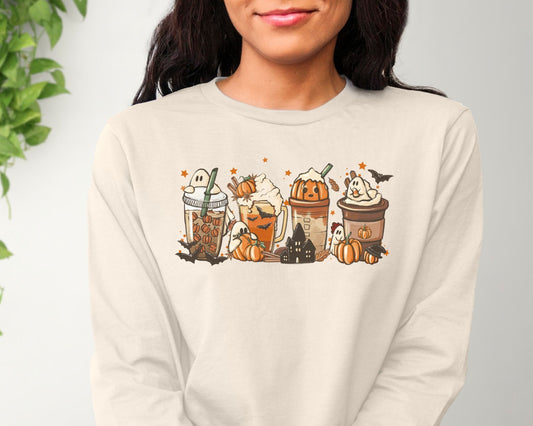 DTF Transfers, Ready to Press, T-shirt Transfers, Heat Transfer, Direct to Film, Fall DTF Transfers, Latte, Pumpkin Spice, Autumn, Boo Latte