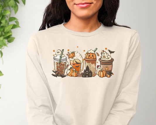 DTF Transfers, Ready to Press, T-shirt Transfers, Heat Transfer, Direct to Film, Fall DTF Transfers, Latte, Pumpkin Spice, Autumn, Boo Latte