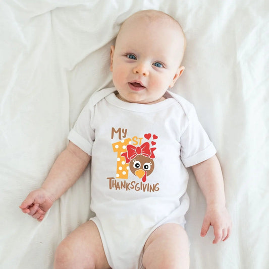 Thanksgiving DTF Transfers, Ready to Press, T-shirt Transfers, Heat Transfer, Direct to Film, Baby Girl, Turkey, My First Thanksgiving