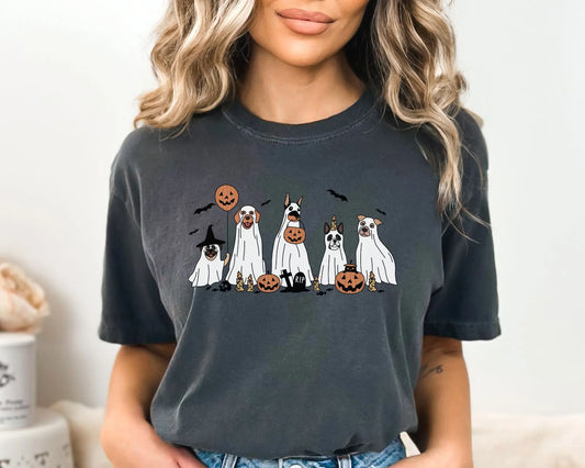 Halloween Ghost Dogs DTF Transfer, Ready to Press, Dog Lover Tshirt Design