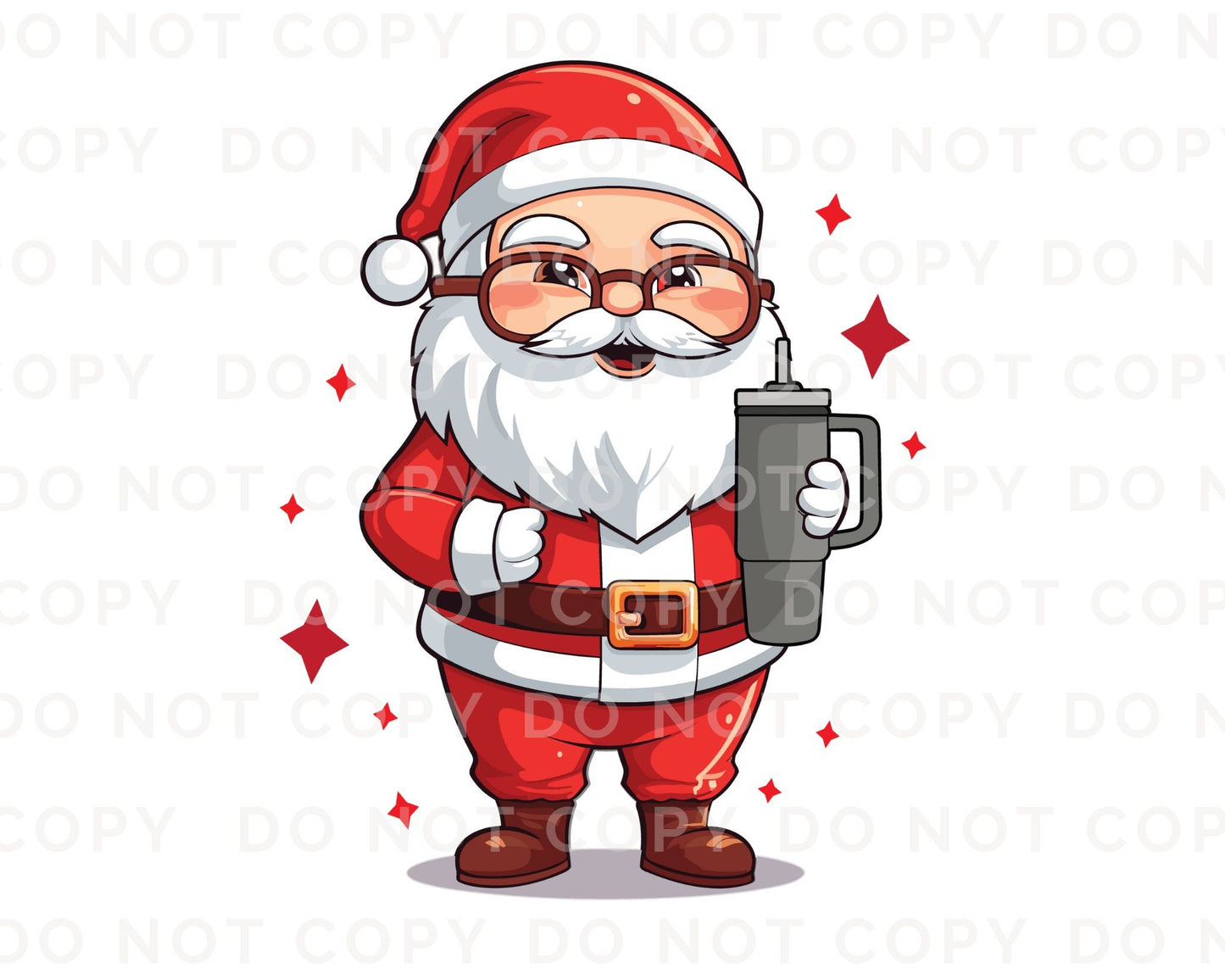 DTF Transfers, Ready to Press, T-shirt Transfers, Heat Transfer, Direct to Film, Custom, Christmas, Santa, Coffee, Boujee Santa with Tumbler