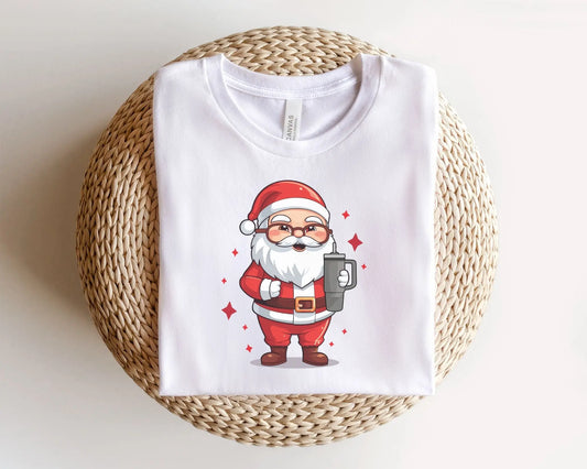 DTF Transfers, Ready to Press, T-shirt Transfers, Heat Transfer, Direct to Film, Custom, Christmas, Santa, Coffee, Boujee Santa with Tumbler