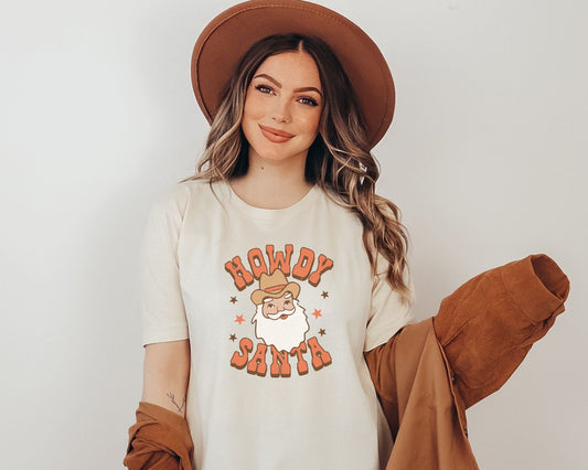 DTF Transfers, Ready to Press, T-shirt Transfers, Heat Transfer, Direct to Film, Christmas, Holiday, Western, Country, Retro Howdy Santa