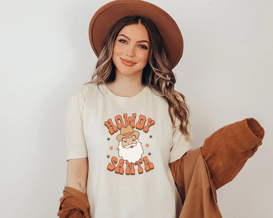 DTF Transfers, Ready to Press, T-shirt Transfers, Heat Transfer, Direct to Film, Christmas, Holiday, Western, Country, Retro Howdy Santa