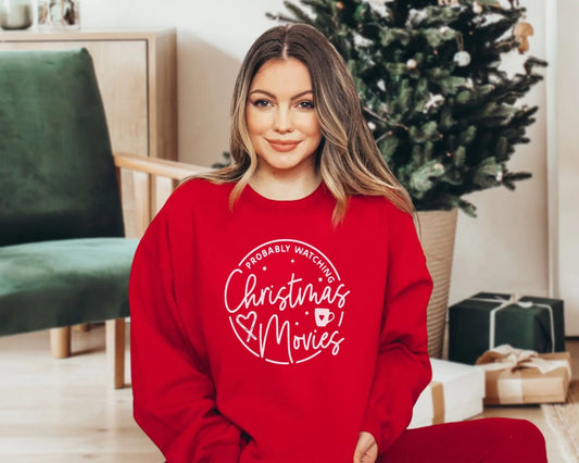 DTF Transfers, Ready to Press, T-shirt Transfers, Custom, Heat Transfer, Direct to Film, Holiday, Probably Watching Christmas Movies