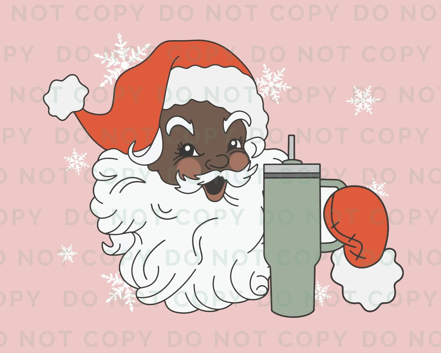 DTF Transfers, Ready to Press, T-shirt Transfers, Heat Transfer, Direct to Film, Christmas, Holiday, Retro Vintage Santa with Tumbler
