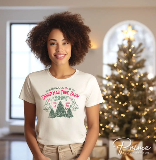 DTF Transfers, Ready to Press, T-shirt Transfers, Heat Transfer, Direct to Film, Movie, Funny, Vacation, Griswold and Co Christmas Tree Farm