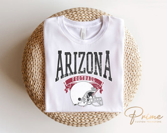 Football DTF Transfers, Ready to Press, T-shirt Transfers, Heat Transfer, Direct to Film, Sports, Full Color, Vintage, Arizona Football