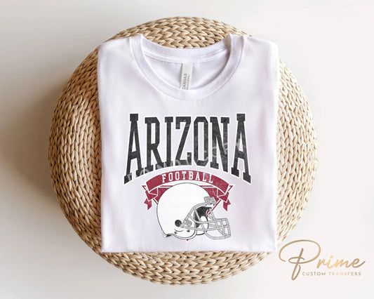 Football DTF Transfers, Ready to Press, T-shirt Transfers, Heat Transfer, Direct to Film, Sports, Full Color, Vintage, Arizona Football