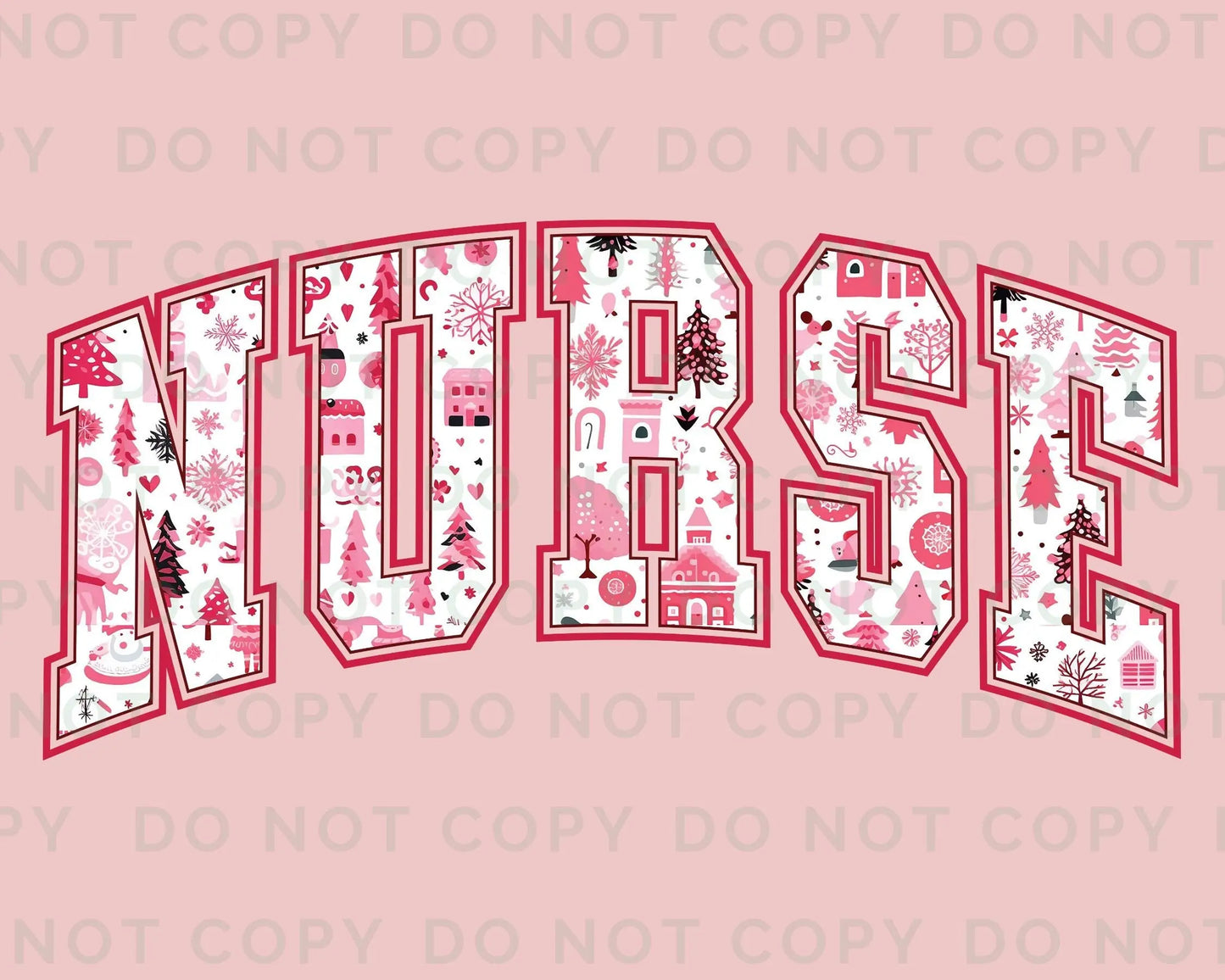 DTF Transfers, Ready to Press, T-shirt Transfers, Heat Transfer, Direct to Film, Hospital, Medical, Nurse Christmas Letter Collage