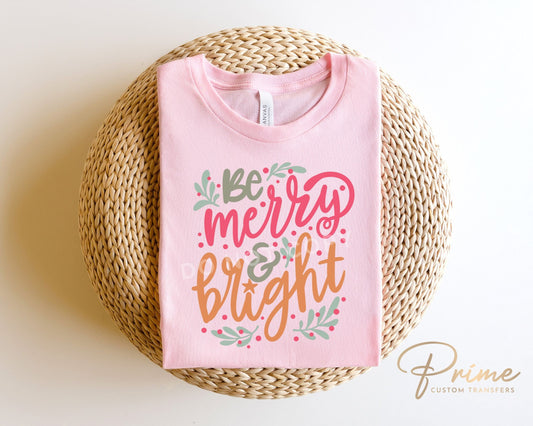 DTF Transfers, Ready to Press, T-shirt Transfers, Heat Transfer, Direct to Film, Holiday, Cold Peel, Retro Christmas, Merry and Bright