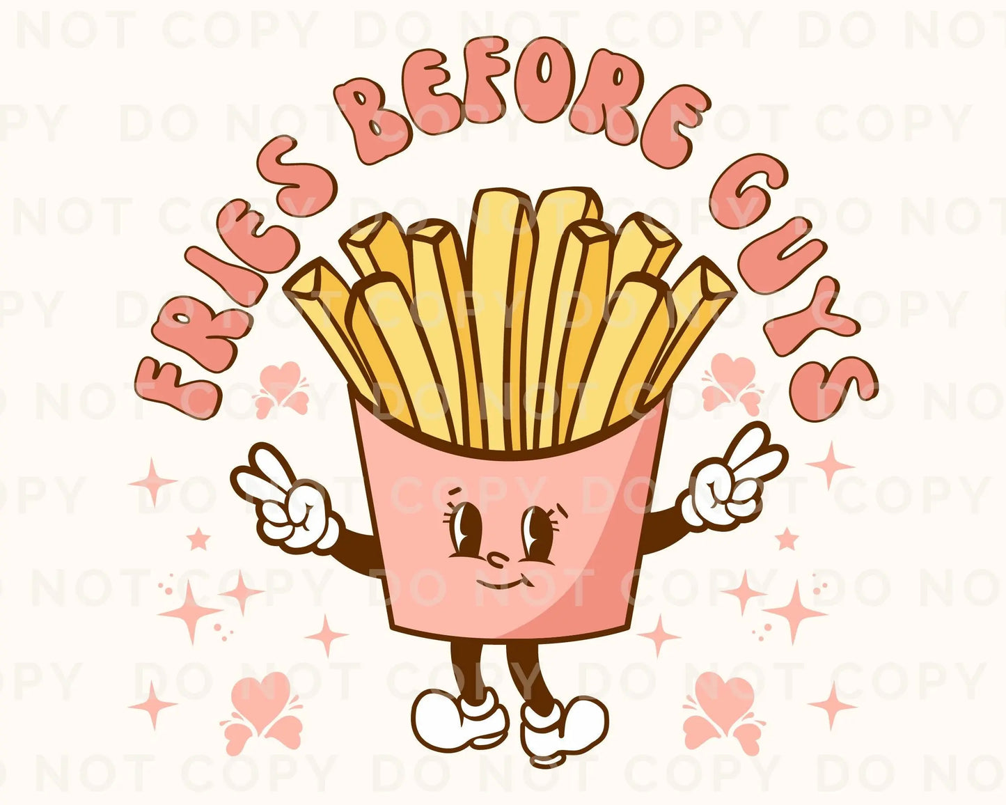 DTF Transfers, Ready to Press, T-shirt Transfers, Heat Transfer, Direct to Film, Cold Peel, Child, Valentine's Day, Retro Fries Before Guys