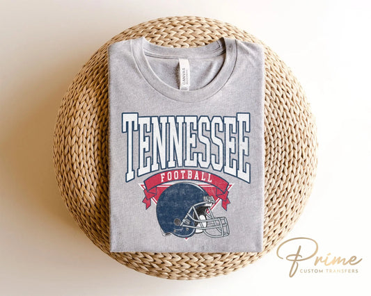 Football DTF Transfers, Ready to Press, T-shirt Transfers, Heat Transfer, Direct to Film, Sports, Full Color, Vintage, Tennessee Football