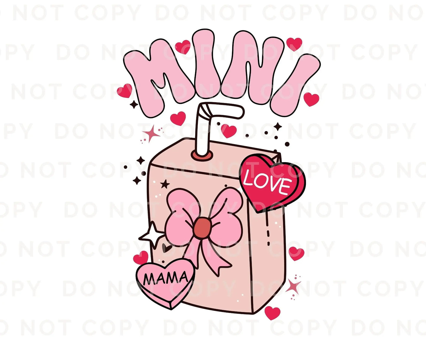 DTF Transfers, Ready to Press, T-shirt Transfers, Heat Transfer, Direct to Film, Cold Peel, Valentine's Day, Matching, Mini Juice Box