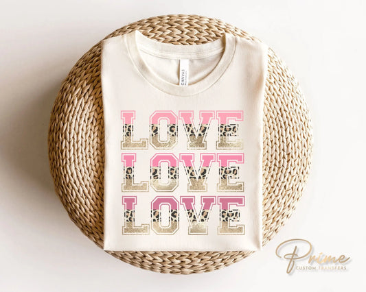 DTF Transfers, Ready to Press, T-shirt Transfers, Heat Transfer, Direct to Film, Cold Peel, Valentine's Day, Cheetah, Leopard And Pink Love