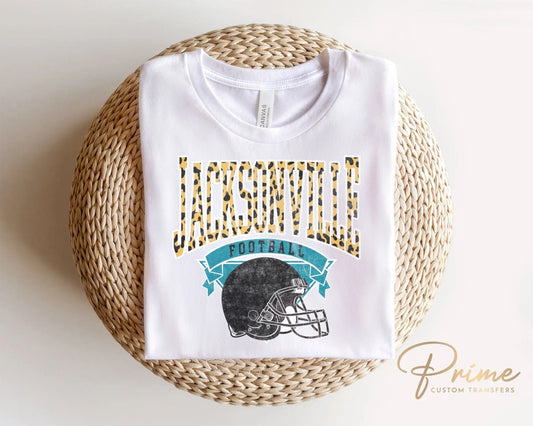 Football DTF Transfers, Ready to Press, T-shirt Transfers, Heat Transfer, Direct to Film, Sports, Full Color, Vintage, Jacksonville Football