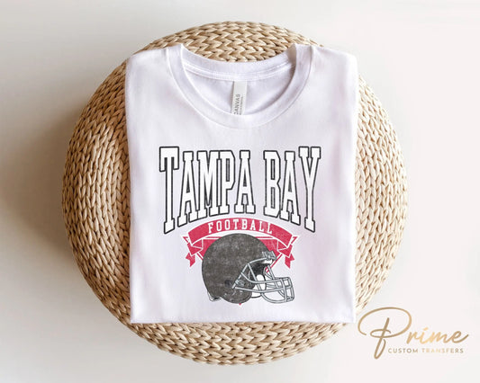 Football DTF Transfers, Ready to Press, T-shirt Transfers, Heat Transfer, Direct to Film, Sports, Full Color, Vintage, Tampa Bay Football