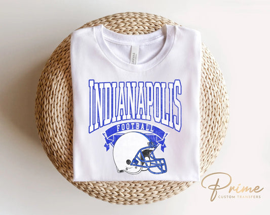 Football DTF Transfers, Ready to Press, T-shirt Transfers, Heat Transfer, Direct to Film, Sports, Full Color, Vintage, Indianapolis Football