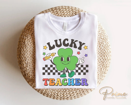 DTF Transfers, Ready to Press, T-shirt Transfers, Heat Transfer, Direct to Film, St Patrick’s Day, Shamrock, Retro, Clove, Lucky Teacher