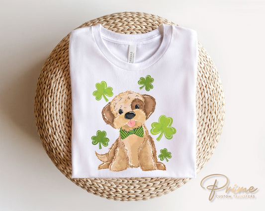 DTF Transfers, Ready to Press, T-shirt Transfers, Heat Transfer, Direct to Film, St Patties, Saint Patrick's Day, Boy Puppy
