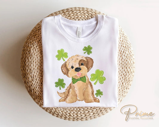 DTF Transfers, Ready to Press, T-shirt Transfers, Heat Transfer, Direct to Film, St Patties, Saint Patrick's Day, Boy Puppy