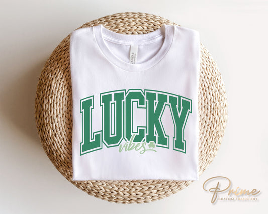 DTF Transfers, Ready to Press, T-shirt Transfers, Heat Transfer, Direct to Film, Cold Peel, St Patties Day, St Patrick’s Day, Lucky Vibes