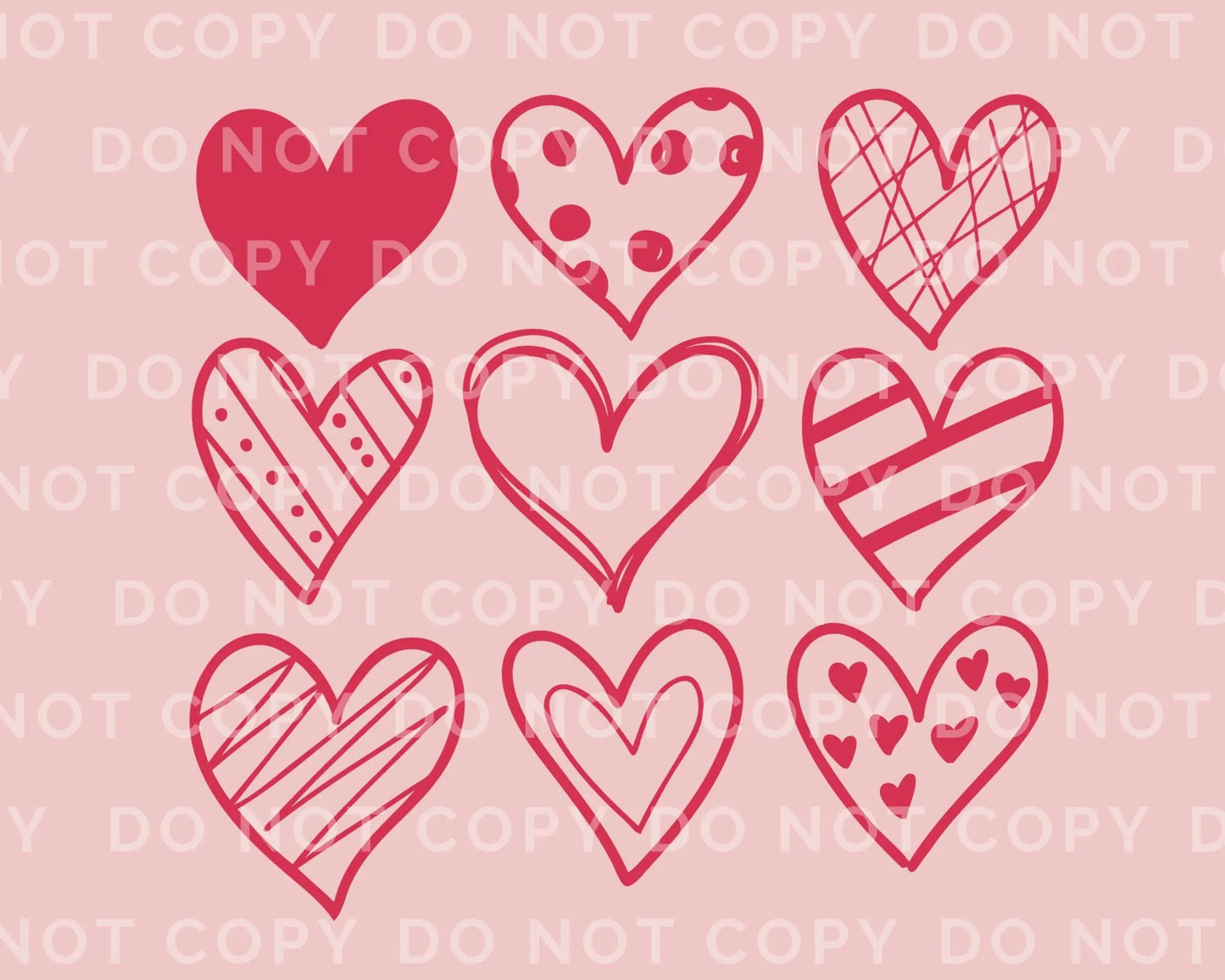 DTF Transfers, Ready to Press, T-shirt Transfers, Heat Transfer, Direct to Film, Valentine's Day, Cold Peel, Love, Doodle Hearts