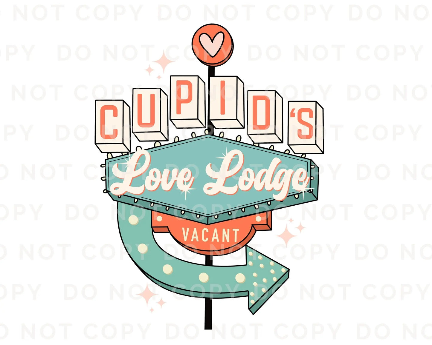DTF Transfers, Ready to Press, T-shirt Transfers, Heat Transfer, Direct to Film, Valentine's Day, Holiday, Cold Peel, Cupid's Love Lodge