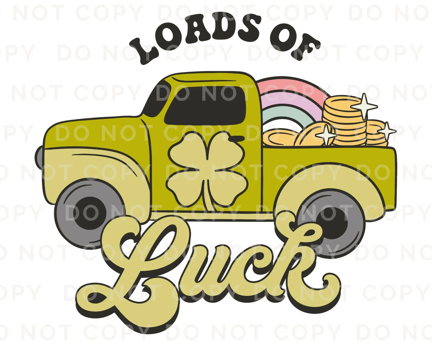 DTF Transfers, Ready to Press, T-shirt Transfers, Heat Transfer, Direct to Film, St Patties Day, St Patrick’s Day, Kid, Truck, Loads of Luck