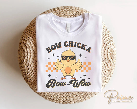 Easter DTF Transfers, Ready to Press, T-shirt Transfers, Heat Transfer, Direct to Film, Boy, Retro, Groovy, Chick, Bow Chicka Bow Wow
