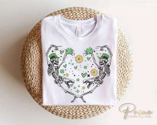 DTF Transfers, Ready to Press, T-shirt Transfers, Heat Transfer, Direct to Film, St Patties, St Patrick's Day, Skull, Dancing Skeletons