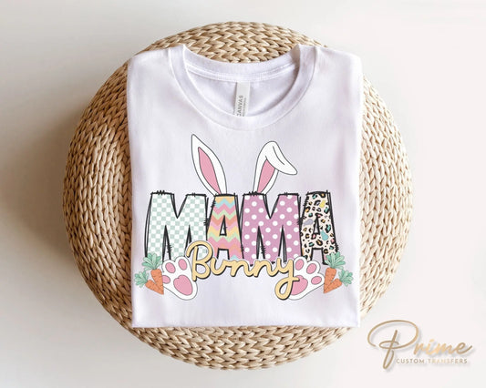 Easter DTF Transfers, Ready to Press, T-shirt Transfers, Heat Transfer, Direct to Film, Spring, Bunny Ears, Mama, Matching, Mommy and Me