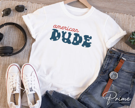 4th of July DTF Transfers, Ready to Press, T-shirt Transfers, Heat Transfer, Direct to Film, USA, Holiday, Family, Matching, American Dude