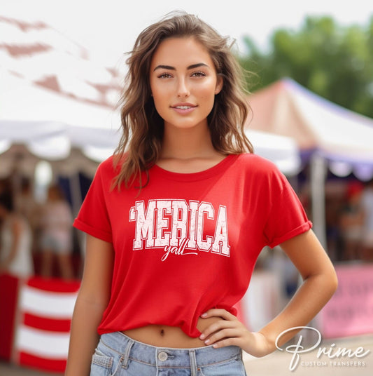 4th of July DTF Transfers, Ready to Press, T-shirt Transfers, Heat Transfer, Direct to Film, USA, Holiday, Independence, Merica Ya'll