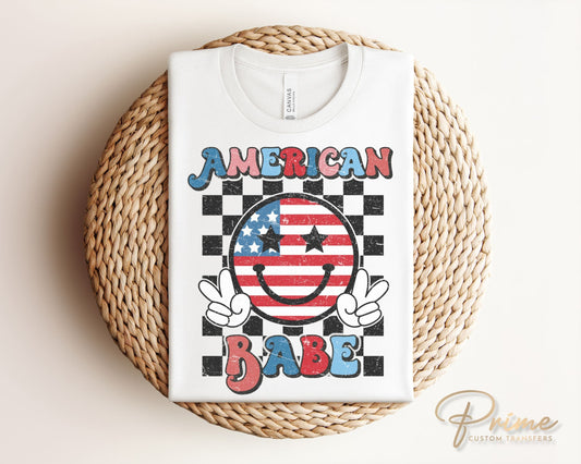 4th of July DTF Transfers, Ready to Press, T-shirt Transfers, Heat Transfer, Direct to Film, USA, Holiday, Independence, American Babe