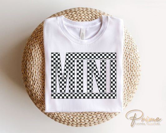 Mother's Day DTF Transfers, Ready to Press, T-shirt Transfers, Heat Transfer, Direct to Film, Mommy and Me, Matching, Retro Checkered Mini