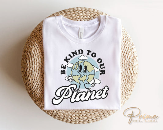 Earth Day DTF Transfers, Ready to Press, T-shirt Transfers, Heat Transfer, Direct to Film, Retro, Mother Nature, Be Kind to Our Planet