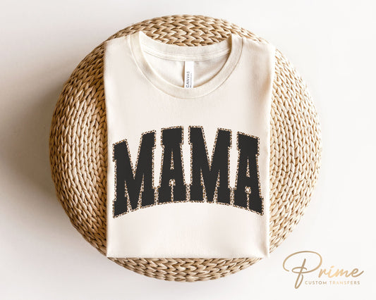 Mother's Day DTF Transfers, Ready to Press, T-shirt Transfers, Heat Transfer, Direct to Film, Trendy, Varsity, Retro, Mama Leopard Print